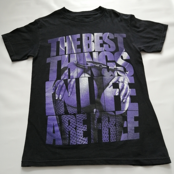 The Best Things In Life Are Free Black T-shirt Small - Picture 3 of 7